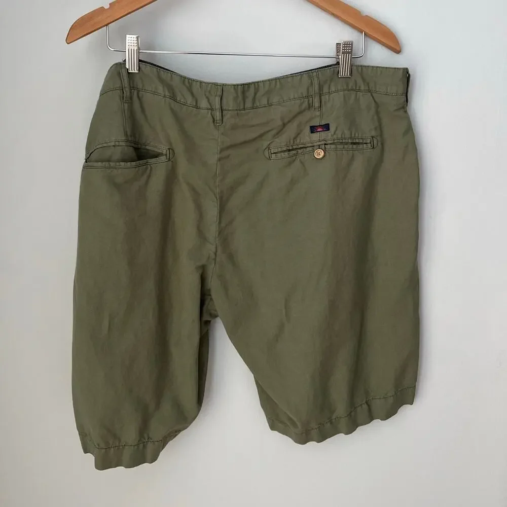 Faherty Green Malibu Short Linen Blend Chino Lightweight Casual Resort Beach 40